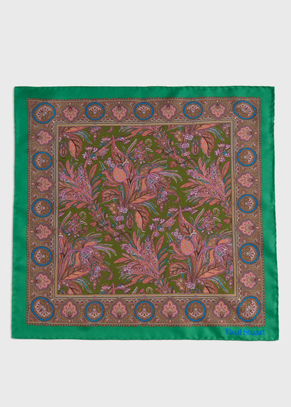 Silk Paisley Pocket Square Blue - Paul Stuart