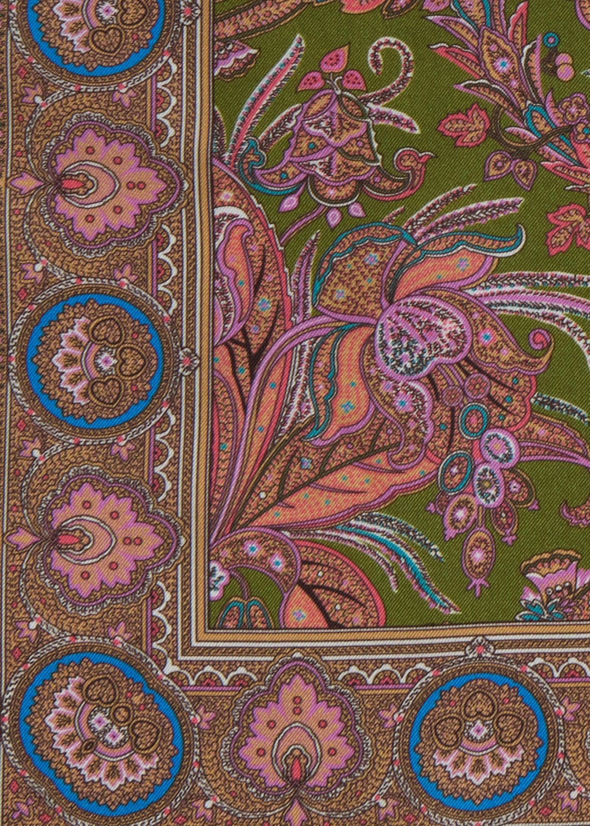 Silk Paisley Pocket Square Blue - Paul Stuart