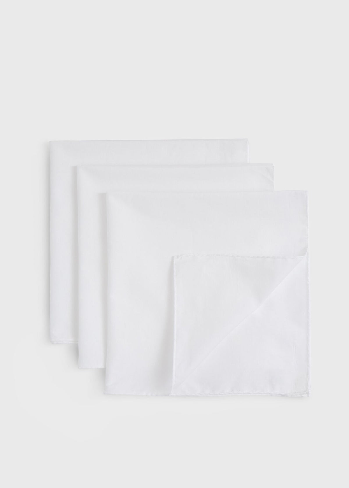 Cotton Pocket Square Set White - Paul Stuart