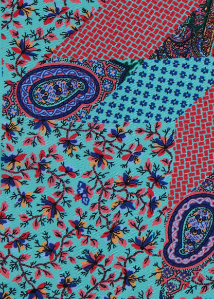 Printed Silk Floral Paisley Pocket Square Lilac - Paul Stuart