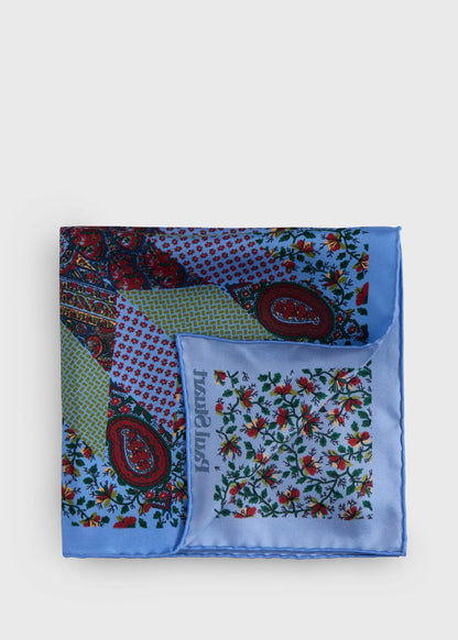 Printed Silk Floral Paisley Pocket Square Lilac - Paul Stuart