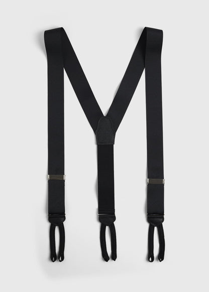 Grosgrain Formal Suspenders Black - Paul Stuart