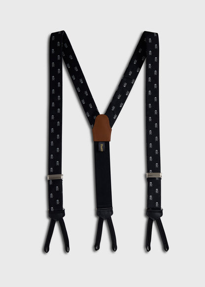 Skull & Bone Formal Suspenders Black - Paul Stuart