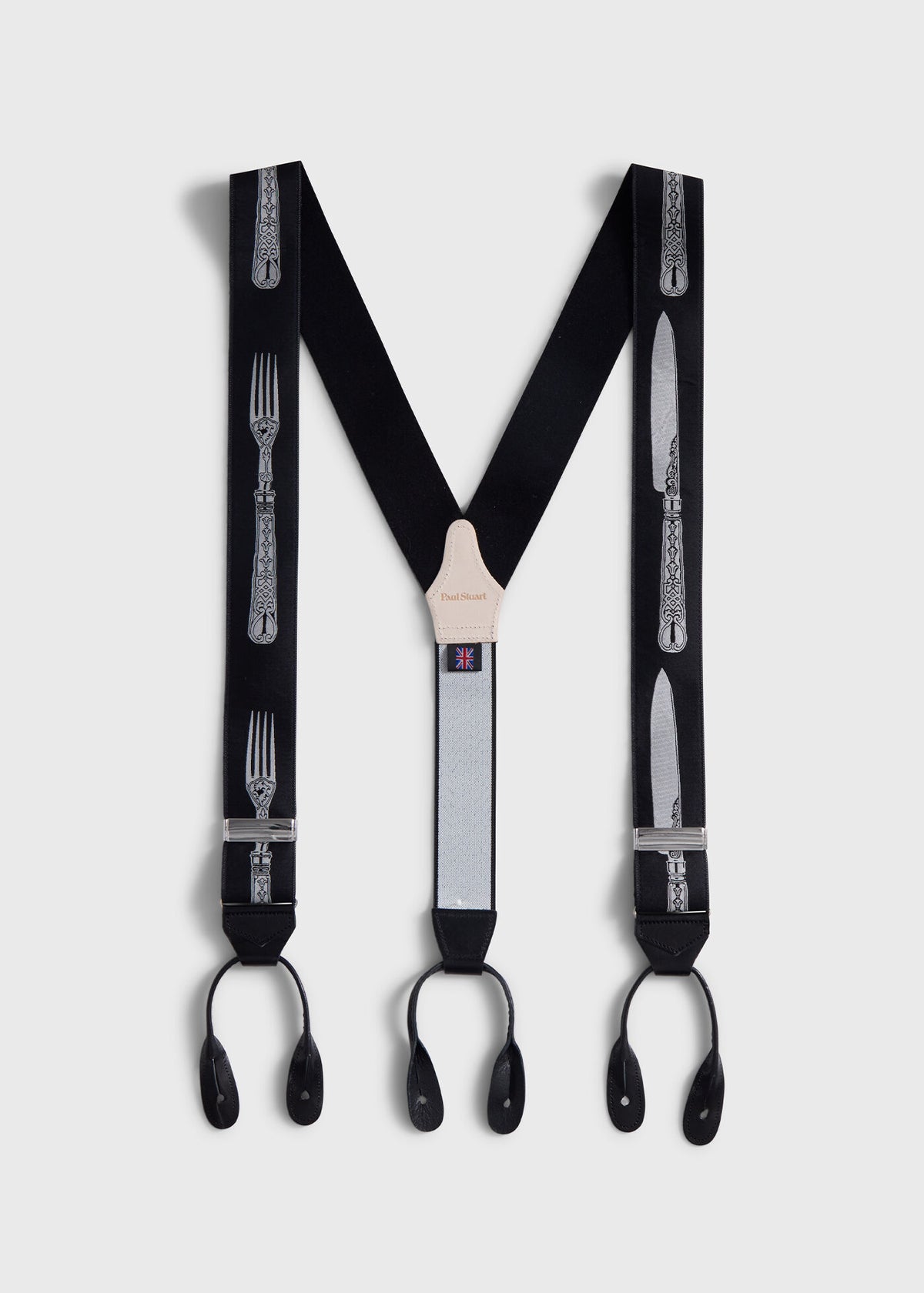 Knife & Fork Suspenders Black - Paul Stuart