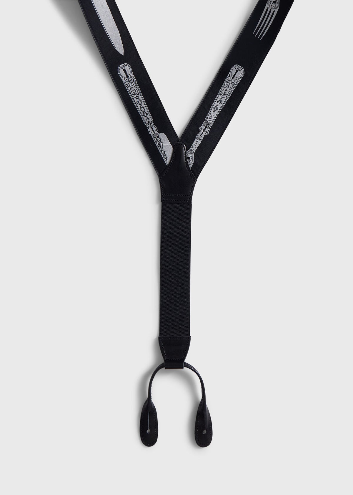Knife & Fork Suspenders Black - Paul Stuart