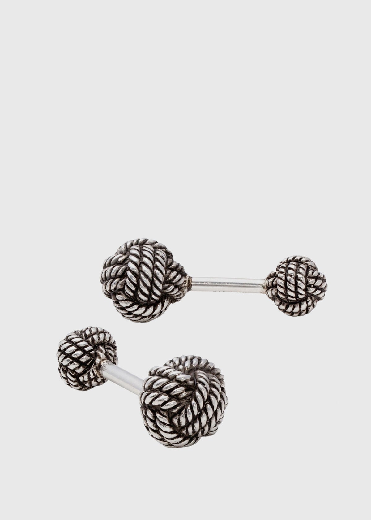 Sterling Silver Rope Ball Cufflinks Silver - Paul Stuart