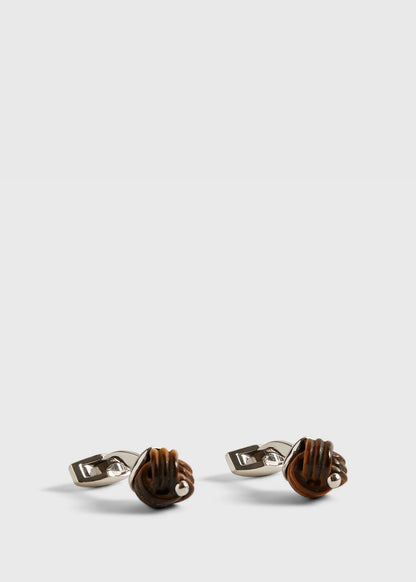 Sterling Silver with Tiger Eye Carved Knot Brown - Paul Stuart