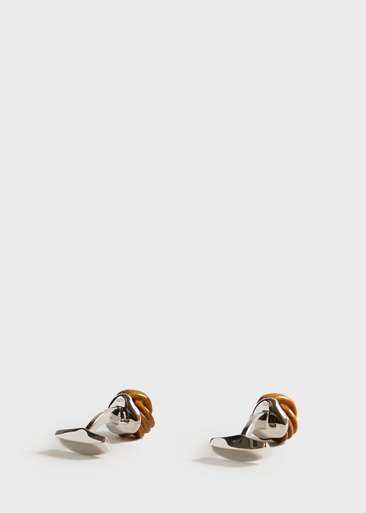 Sterling Silver with Tiger Eye Carved Knot Brown - Paul Stuart