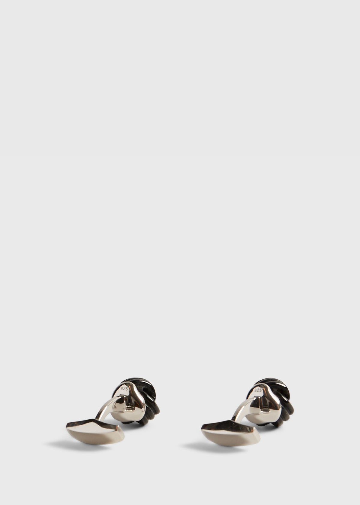 Sterling Silver with Black Onyx Carved Knot Black - Paul Stuart