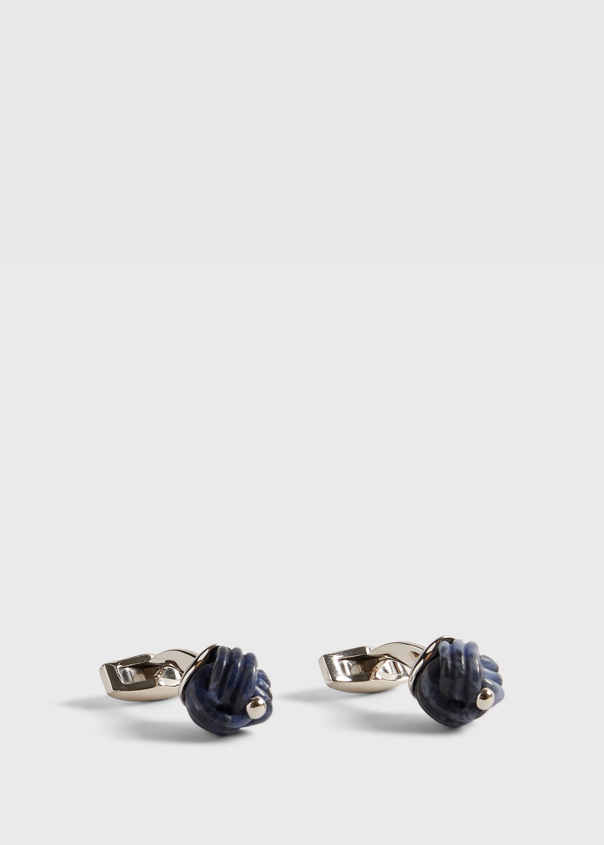 Sterling Silver with Sodalite Carved Knot Cufflinks Blue - Paul Stuart