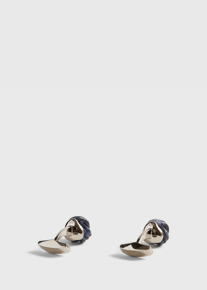 Sterling Silver with Sodalite Carved Knot Cufflinks Blue - Paul Stuart