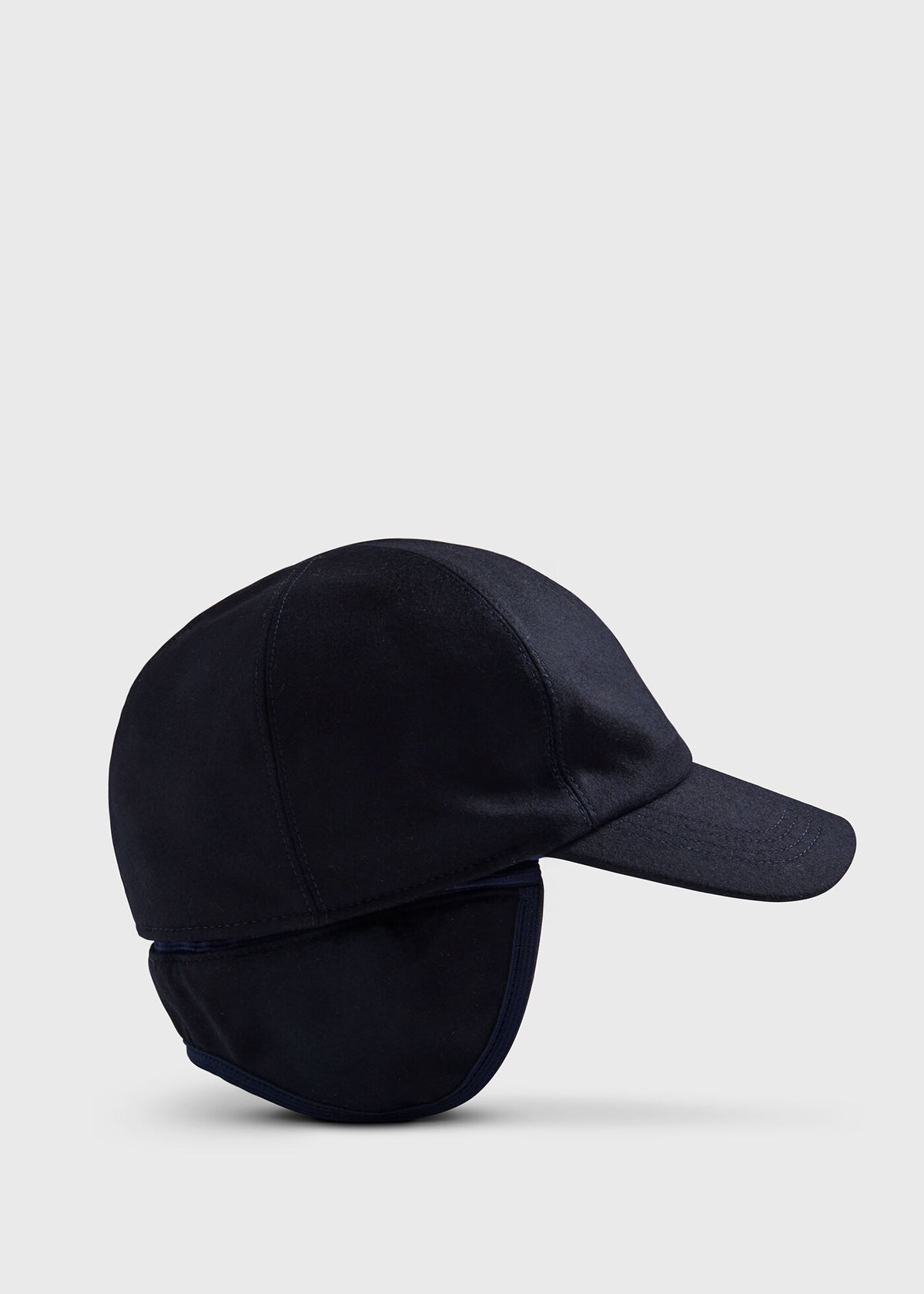 Wool & Cashmere Flannel Baseball Cap Medium Blue - Paul Stuart
