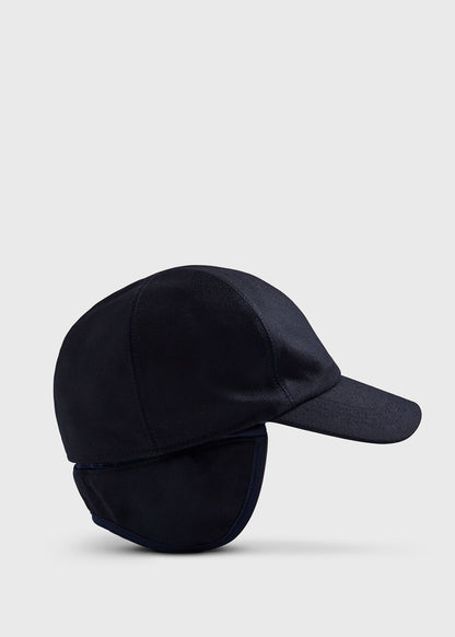 Wool & Cashmere Flannel Baseball Cap Medium Blue - Paul Stuart