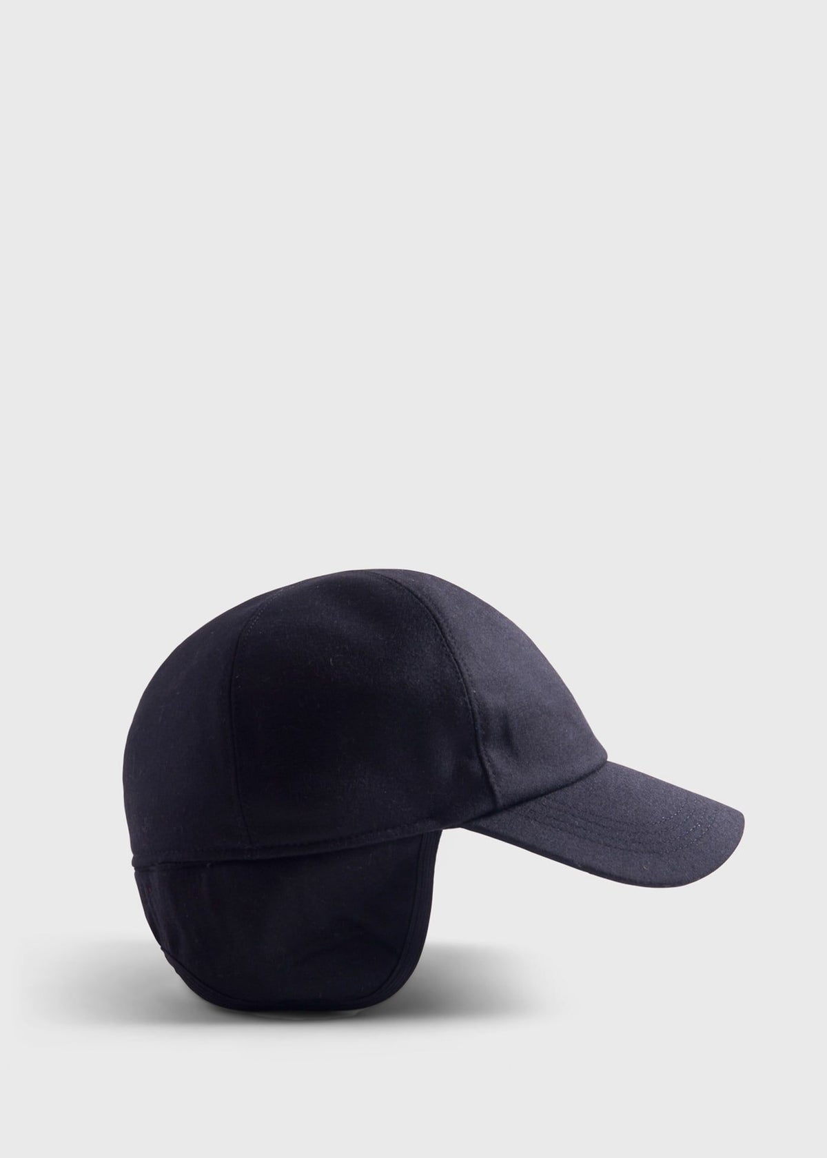 Wool & Cashmere Flannel Baseball Cap Medium Blue - Paul Stuart