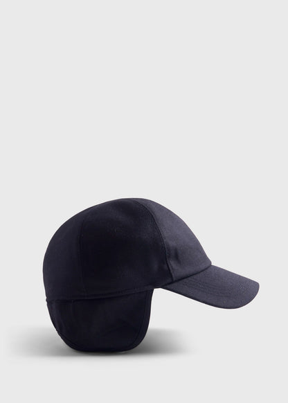 Wool & Cashmere Flannel Baseball Cap Medium Blue - Paul Stuart