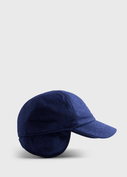 Wool & Cashmere Flannel Baseball Cap Medium Blue - Paul Stuart