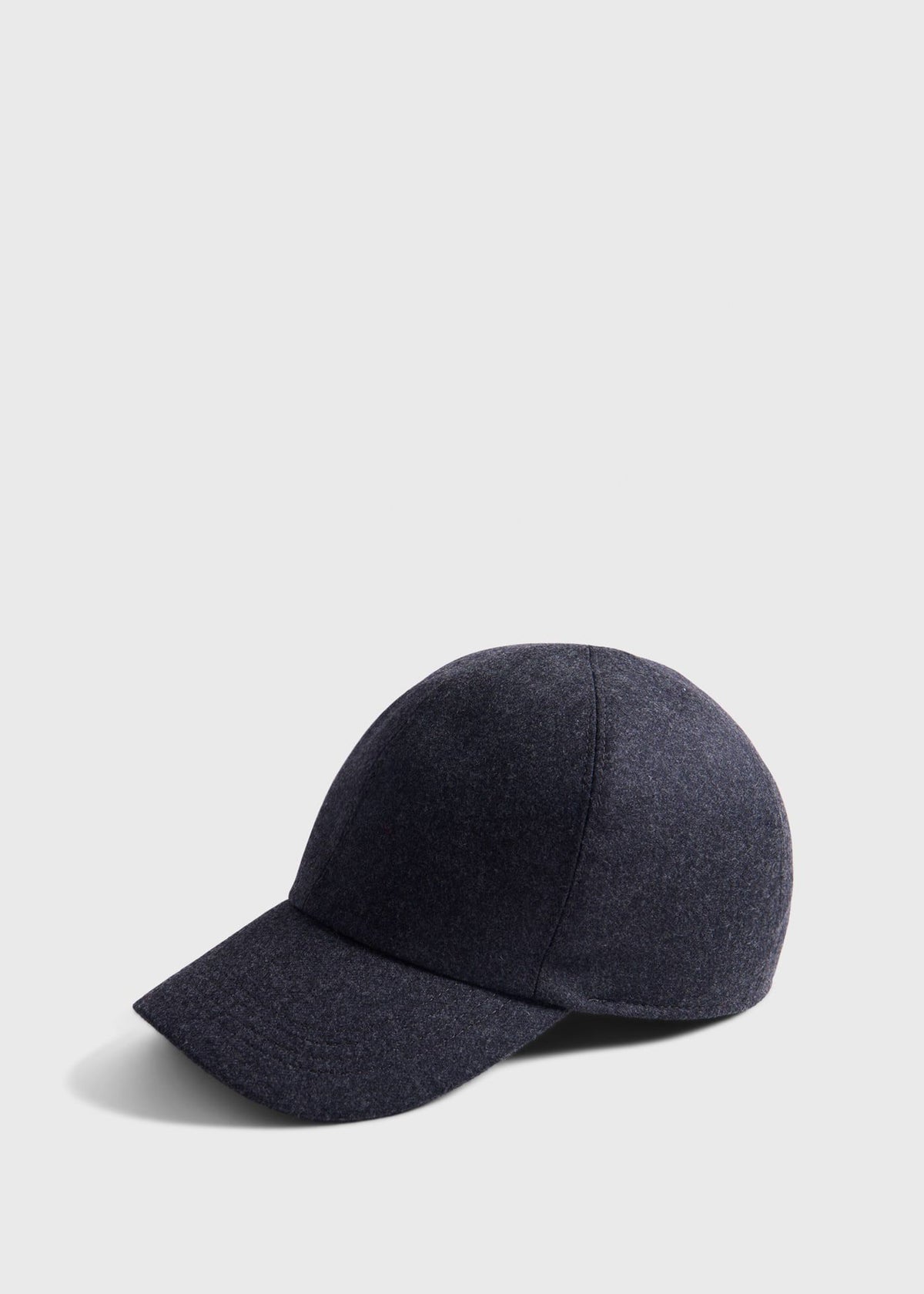 Wool & Cashmere Flannel Baseball Cap Medium Blue - Paul Stuart