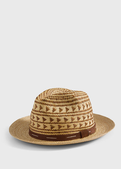 Patterned Summer Hat Natural - Paul Stuart