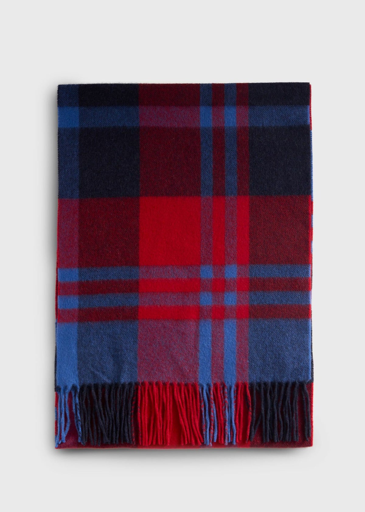 Woven Cashmere Plaid Scarf Blue/Red - Paul Stuart