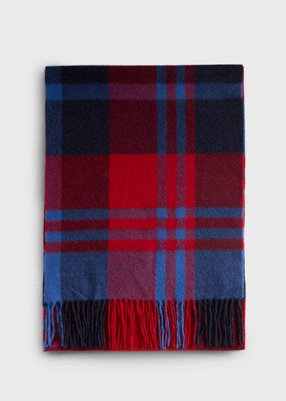 Woven Cashmere Plaid Scarf Blue/Red - Paul Stuart
