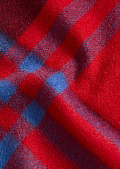 Woven Cashmere Plaid Scarf Blue/Red - Paul Stuart