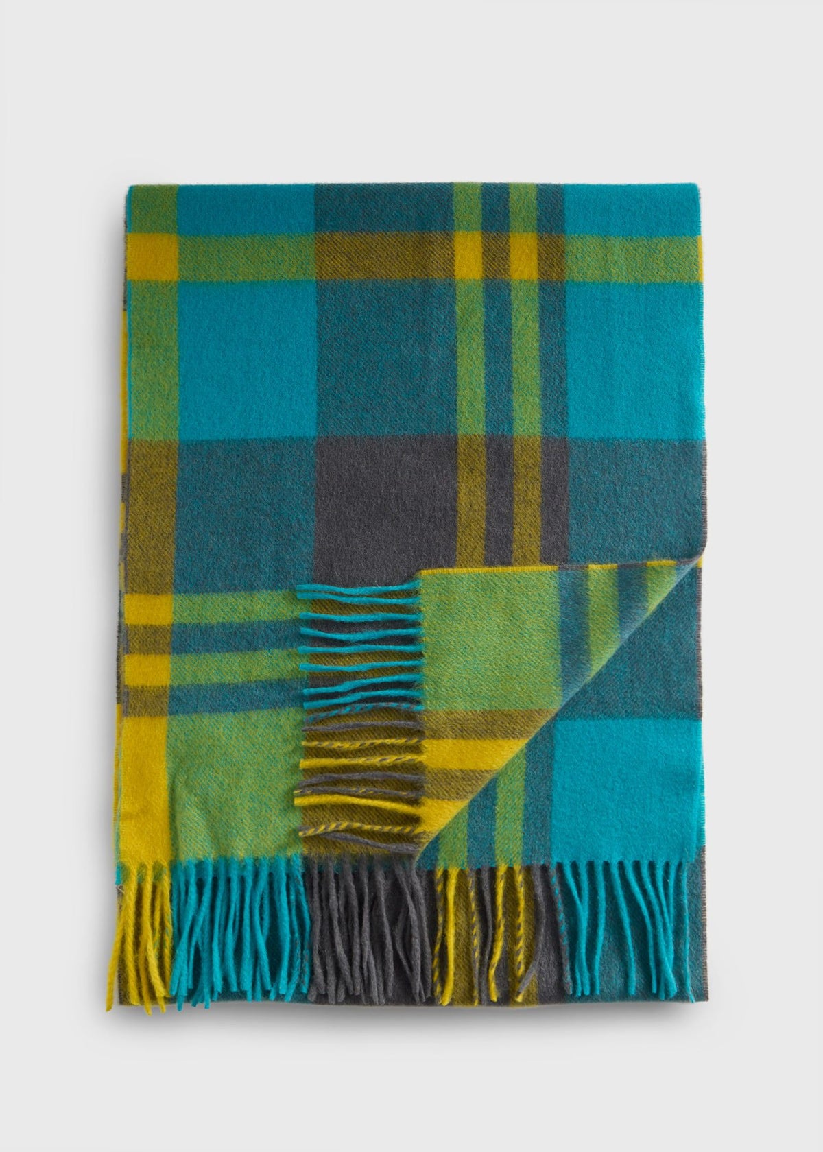 Woven Cashmere Plaid Scarf Blue/Red - Paul Stuart