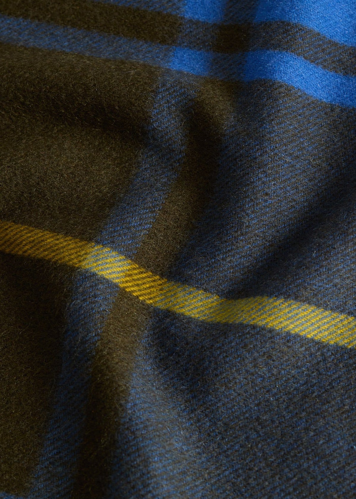 Woven Cashmere Plaid Scarf Khaki/Blue/Green - Paul Stuart