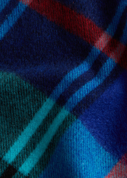Woven Cashmere Plaid Scarf Blue/Black - Paul Stuart