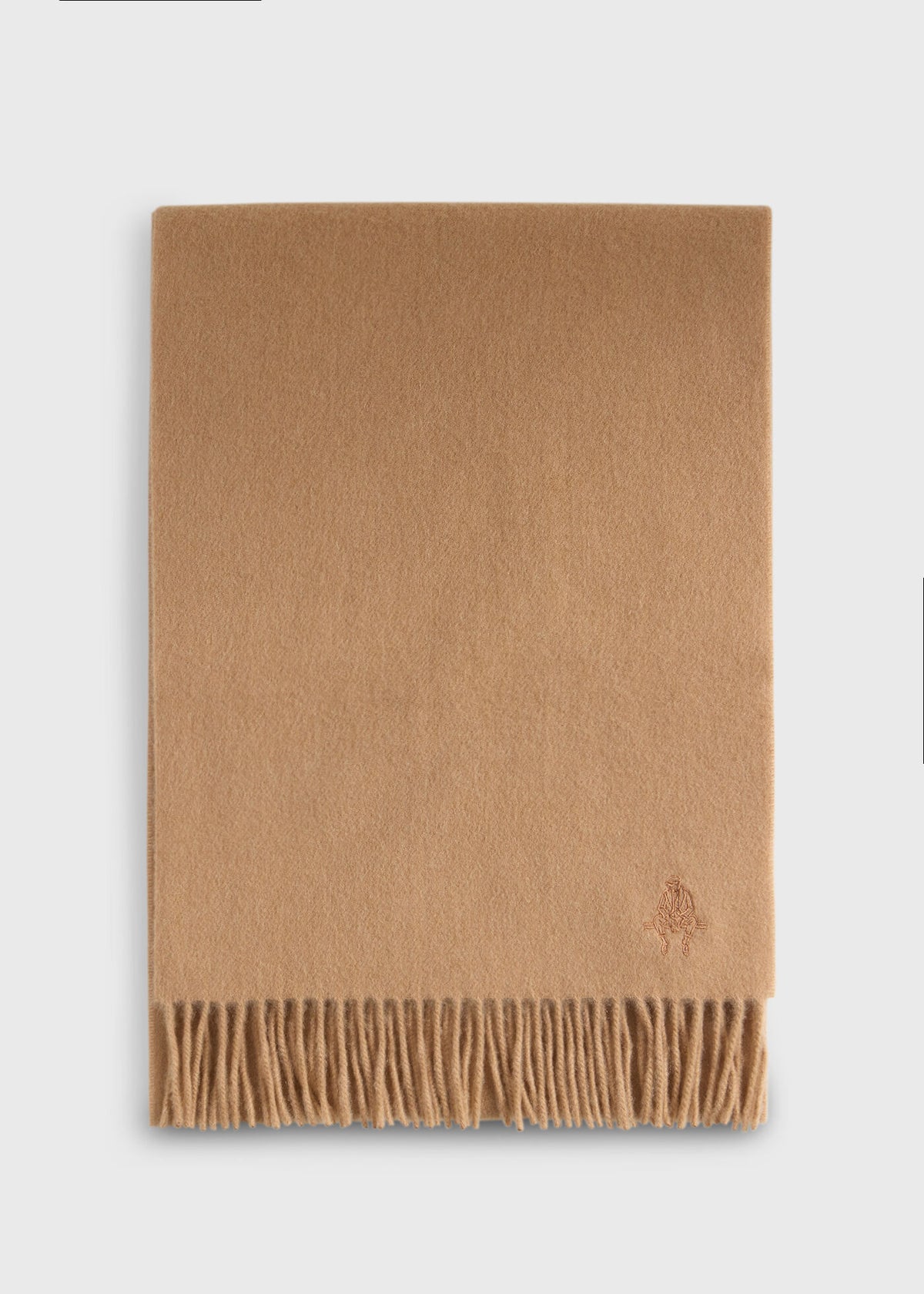 Cashmere Scarf with Man on the Fence Logo Blue, unselectable - Paul Stuart