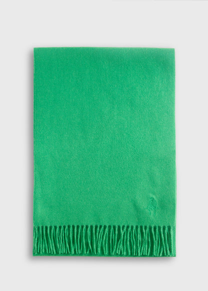Cashmere Scarf with Man on the Fence Logo Blue, unselectable - Paul Stuart