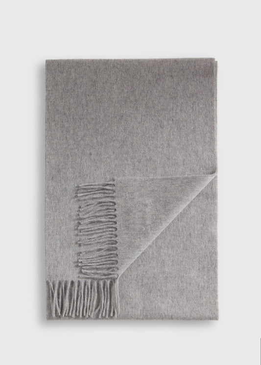 Cashmere Scarf with Man on the Fence Logo Blue, unselectable - Paul Stuart