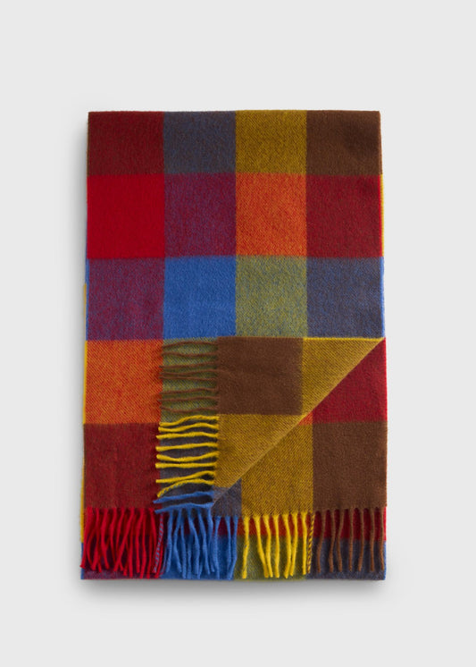 Woven Cashmere Buffalo Check Scarf Multi - Paul Stuart