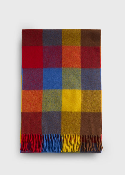 Woven Cashmere Buffalo Check Scarf Multi - Paul Stuart