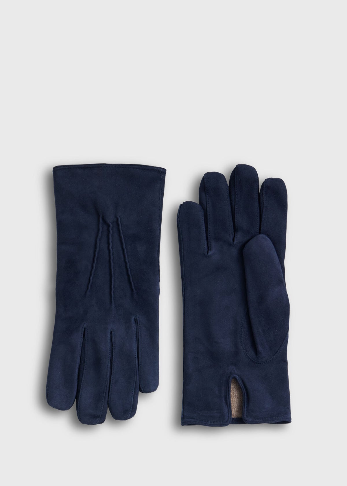 Suede Gloves with Cashmere Lining Light Blue - Paul Stuart