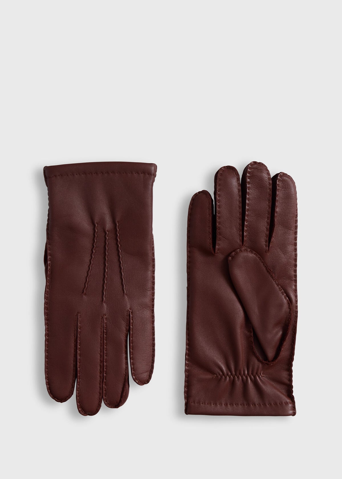 Leather Saddle Stitch Glove Black - Paul Stuart