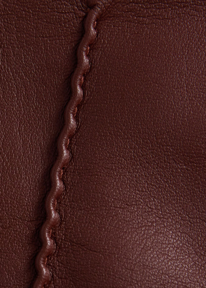 Leather Saddle Stitch Glove Black - Paul Stuart