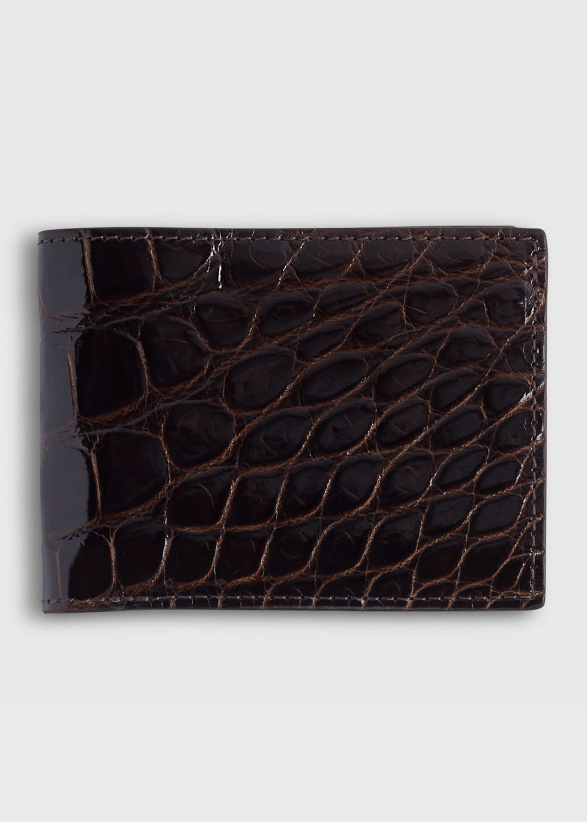 Glazed Alligator Slim Billfold Wallet Black - Paul Stuart