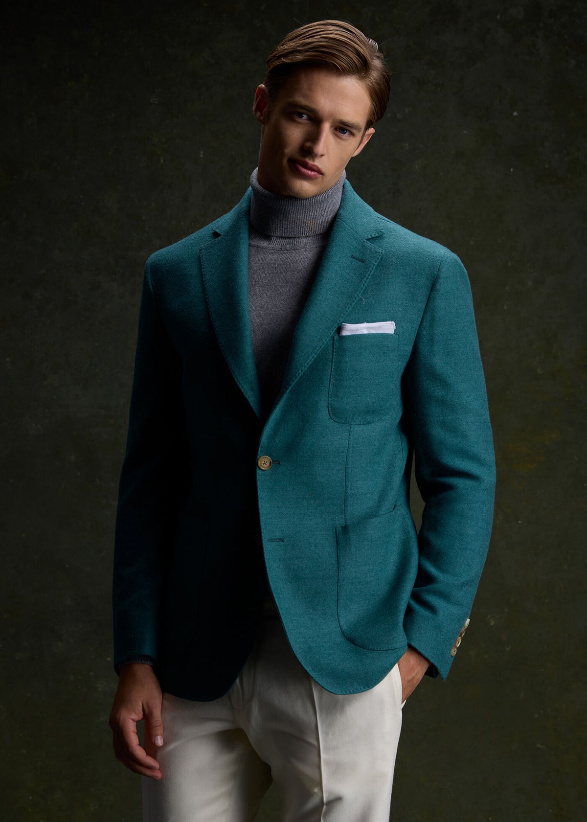 Wool & Cashmere Patch Pocket Jacket Gold - Paul Stuart