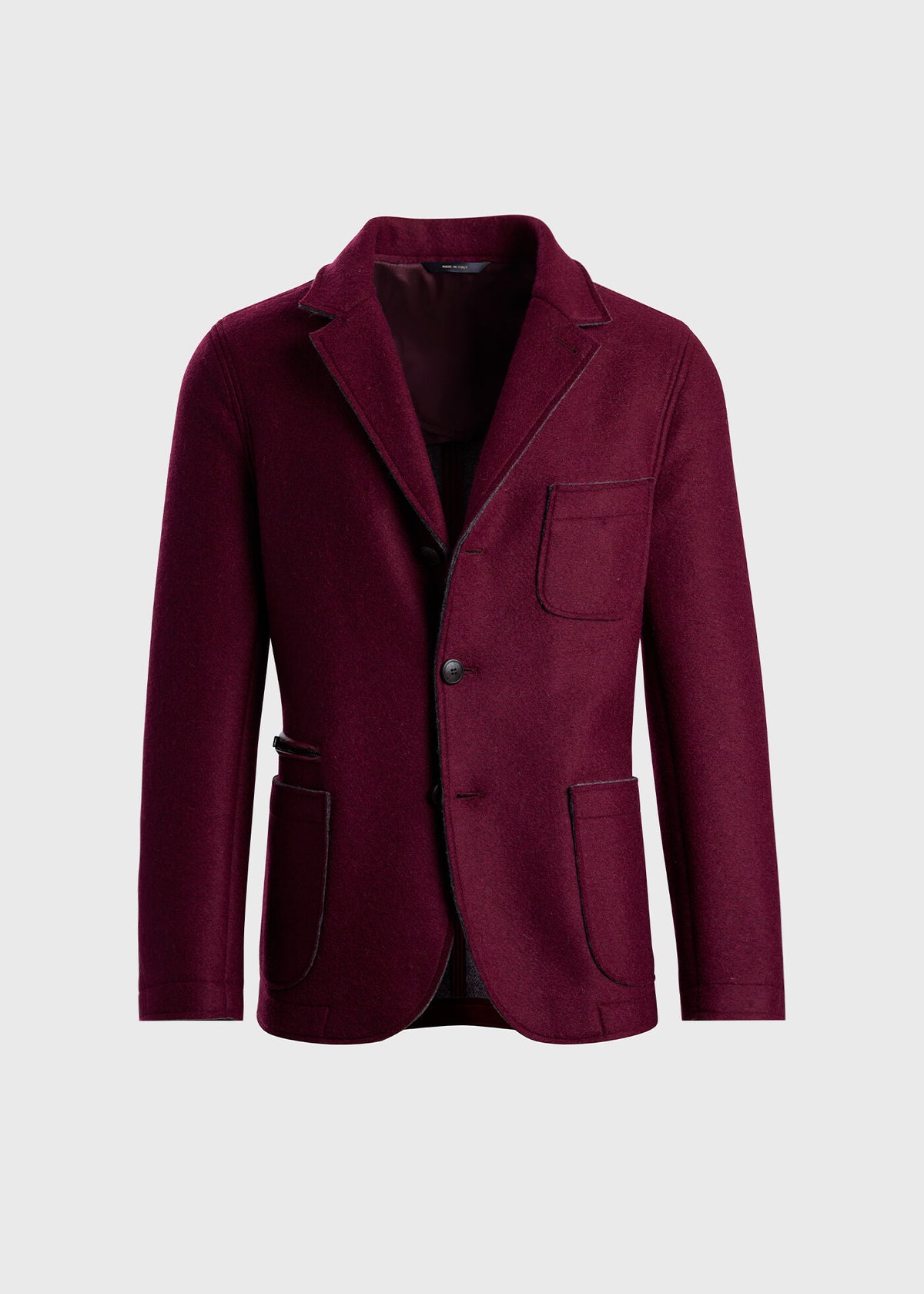 Wool Patch Pocket Jacket Wine - Paul Stuart