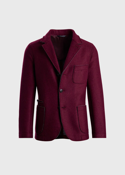 Wool Patch Pocket Jacket Wine - Paul Stuart