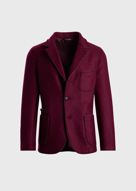Wool Patch Pocket Jacket Wine - Paul Stuart