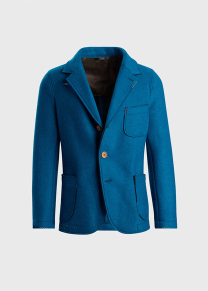 Wool Raw Edge Jacket Purple - Paul Stuart