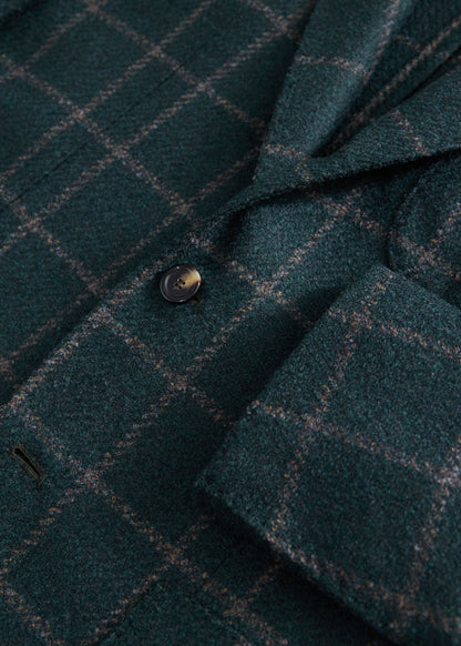Tweed Windowpane Jacket Green - Paul Stuart