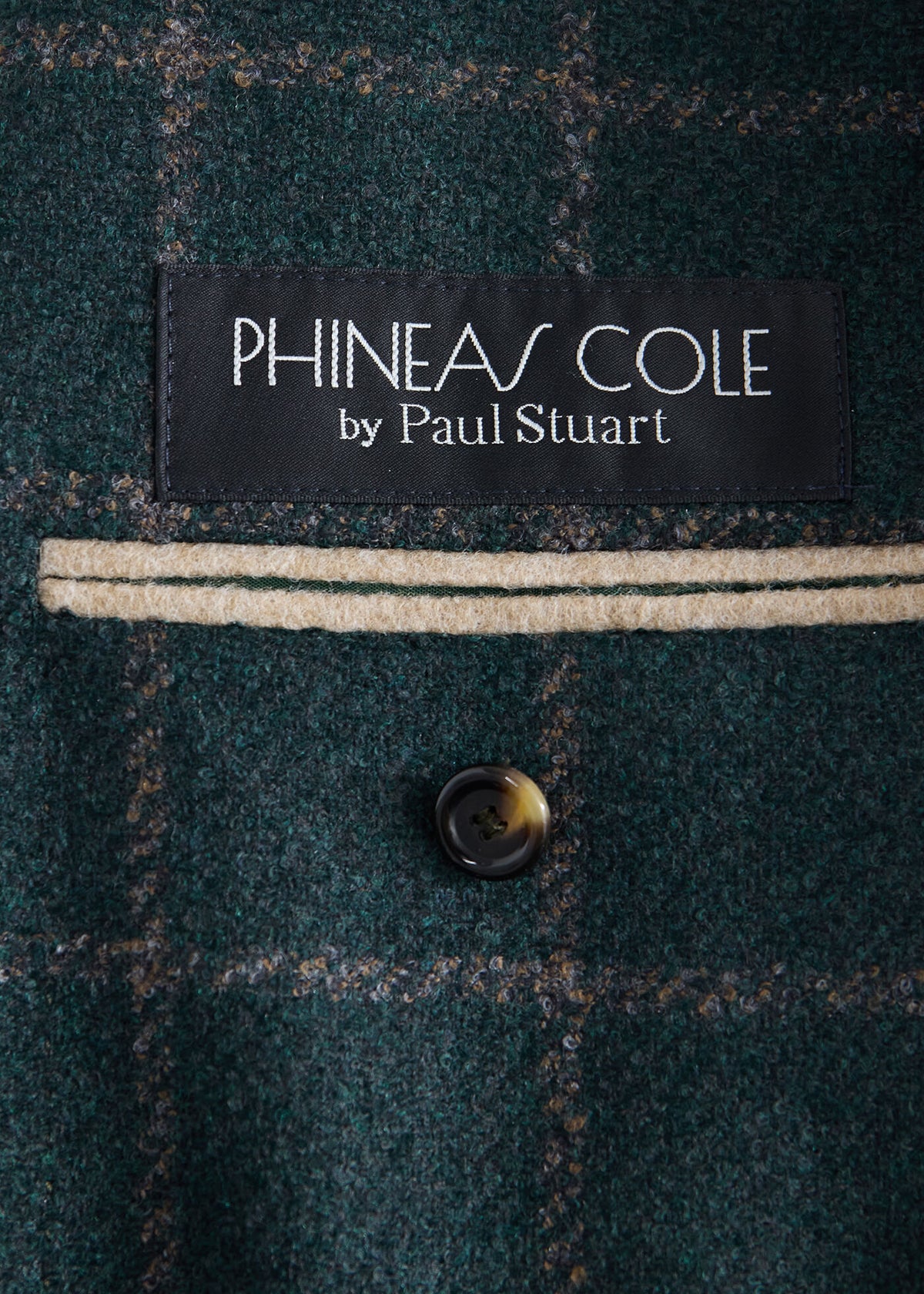 Tweed Windowpane Jacket Green - Paul Stuart
