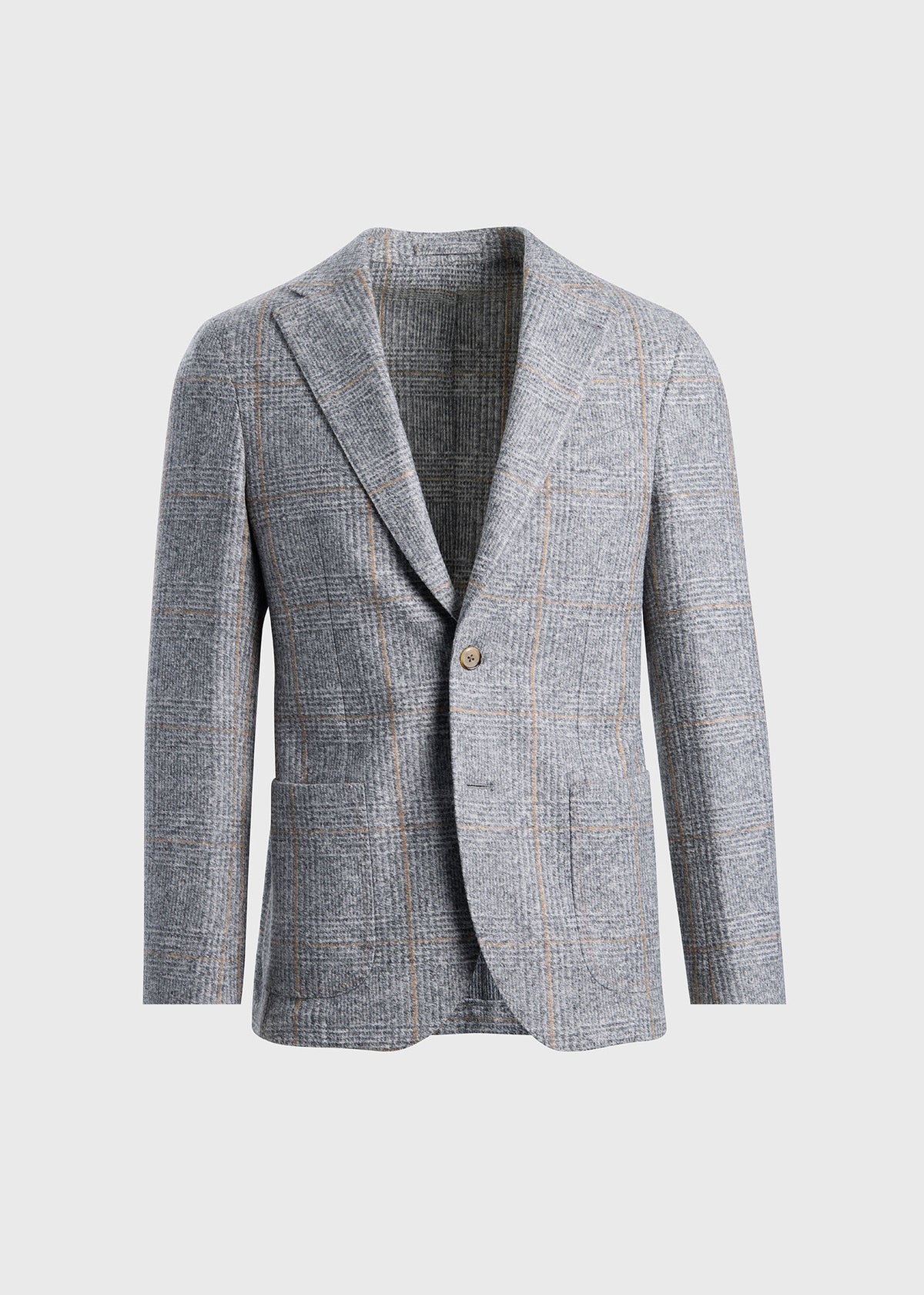 Jersey Plaid Soft Jacket Light Grey - Paul Stuart