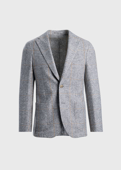 Jersey Plaid Soft Jacket Light Grey - Paul Stuart