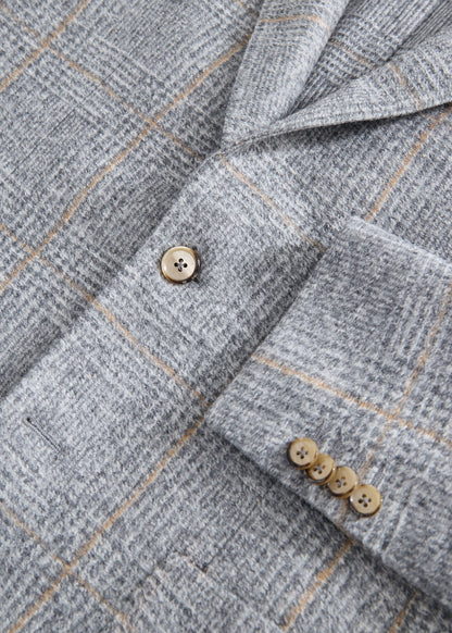 Jersey Plaid Soft Jacket Light Grey - Paul Stuart