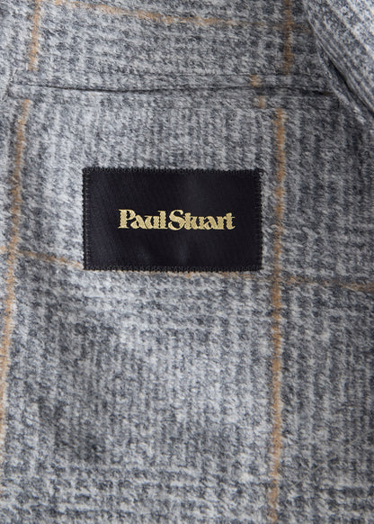 Jersey Plaid Soft Jacket Light Grey - Paul Stuart