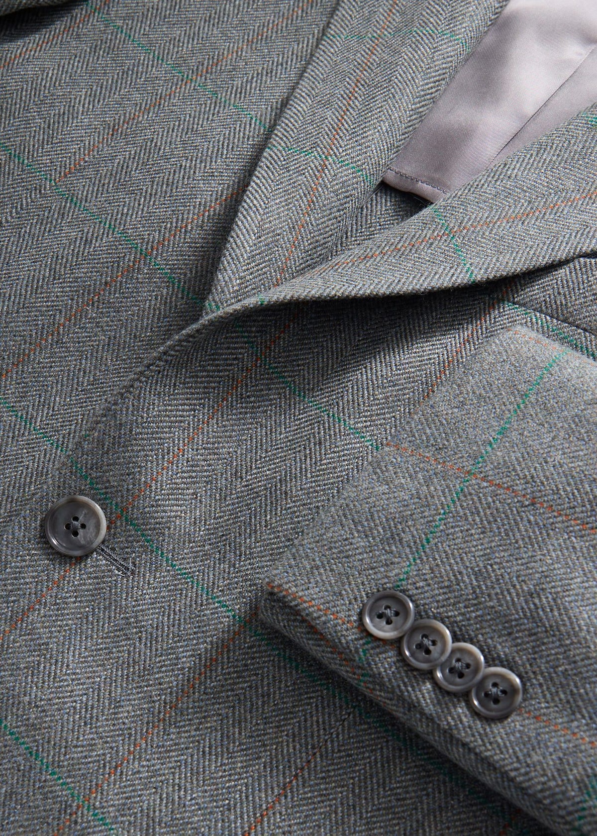Cashmere Deco Herringbone Jacket Grey - Paul Stuart