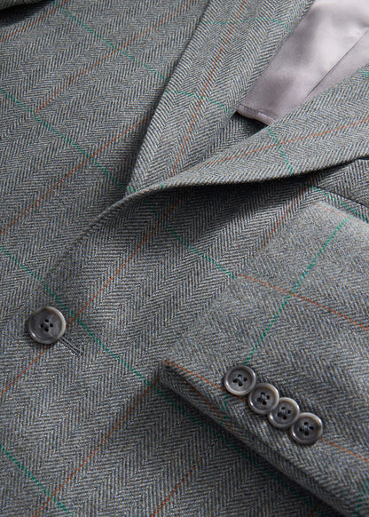 Cashmere Deco Herringbone Jacket Grey - Paul Stuart